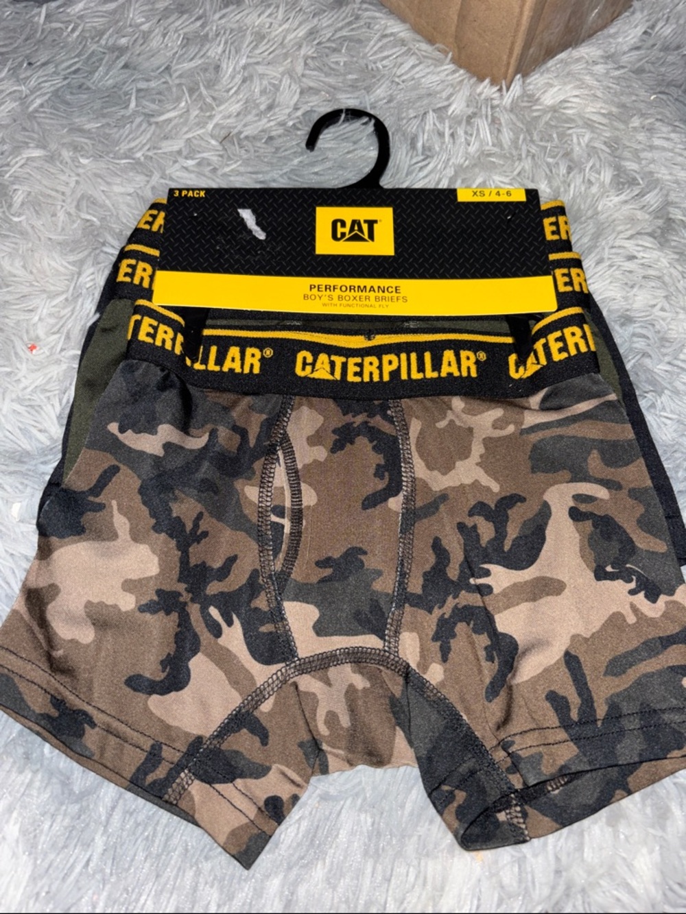 CAT Performance Boys' Camo Boxer Briefs - 3 pack sz 4-6 XS